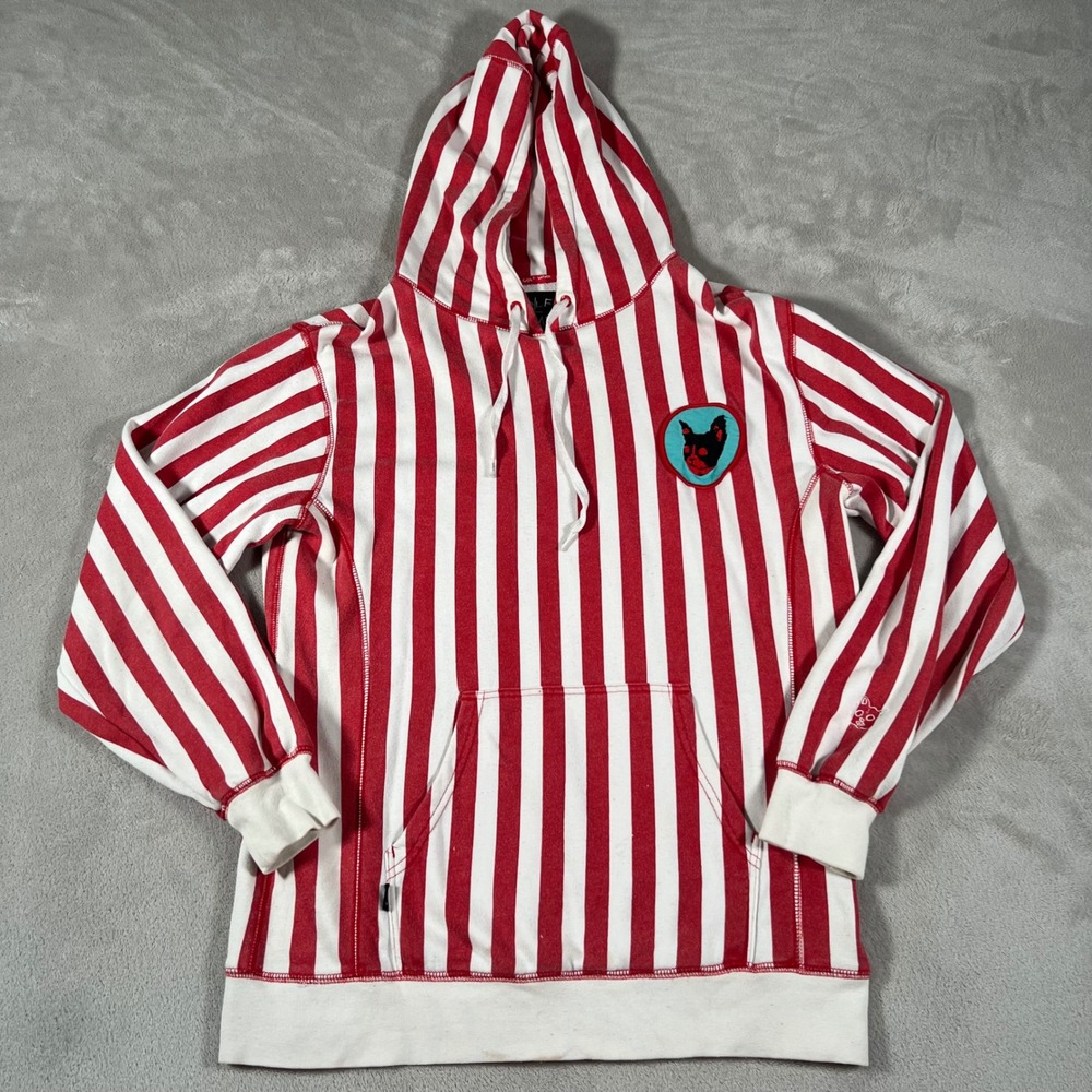 2014 Golf Wang Kill Cat Patch Hoodie Men's Small Red White Striped Hip Hop Rap